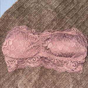 Lace Bandeau Bralette in Dusty Pink/Purple